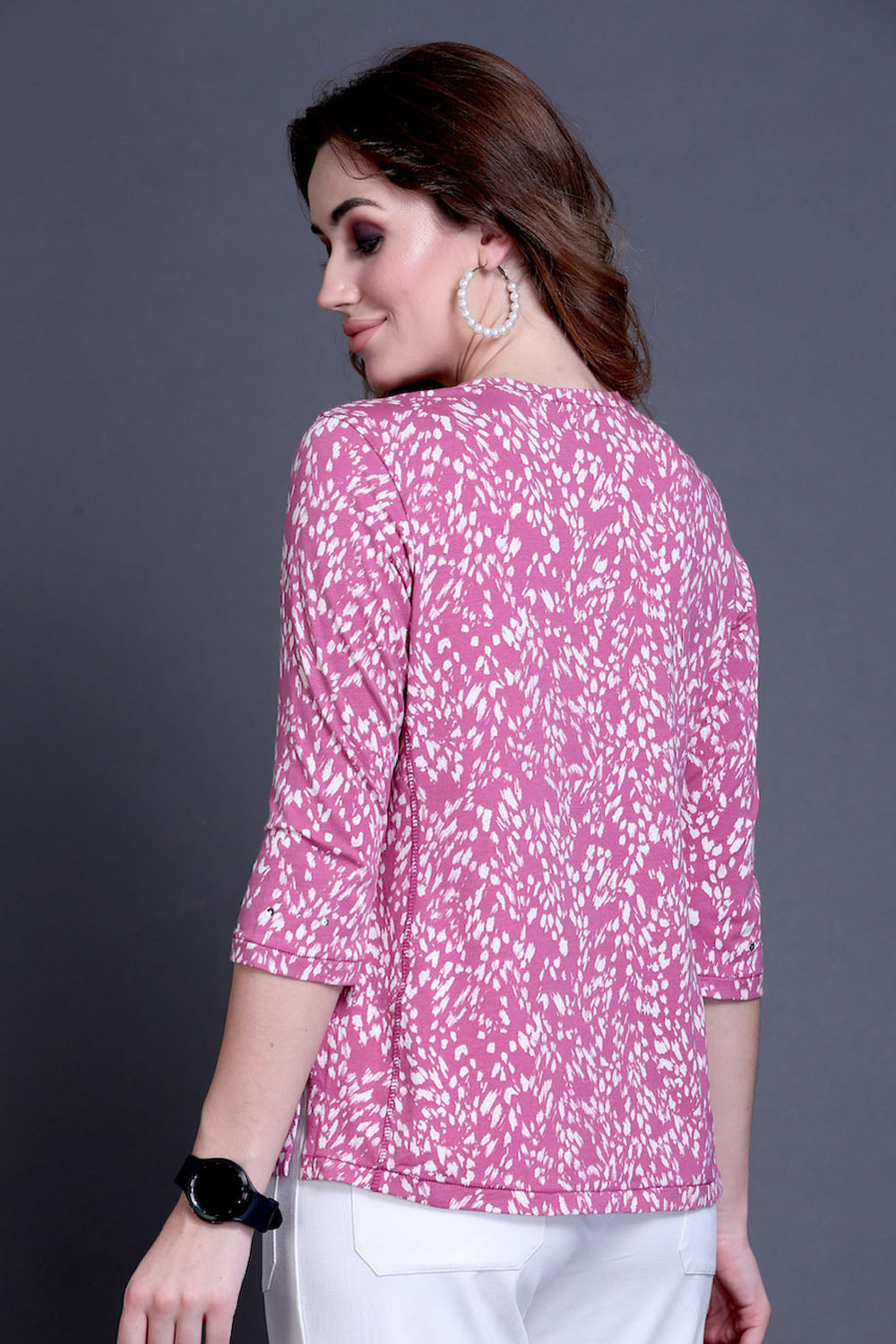 Pink Animal Print Stretch Top