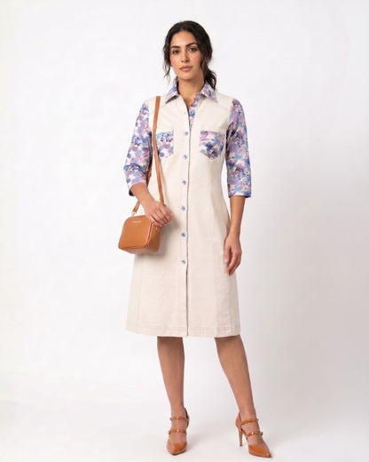 Fawn Print Cotton Stretch Dress