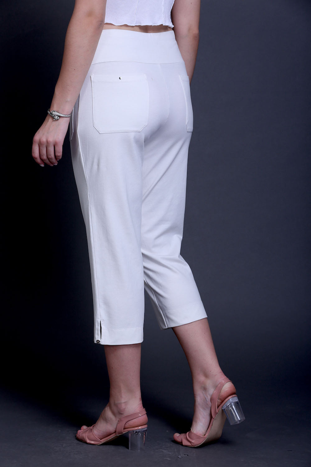 White Stretch Capri