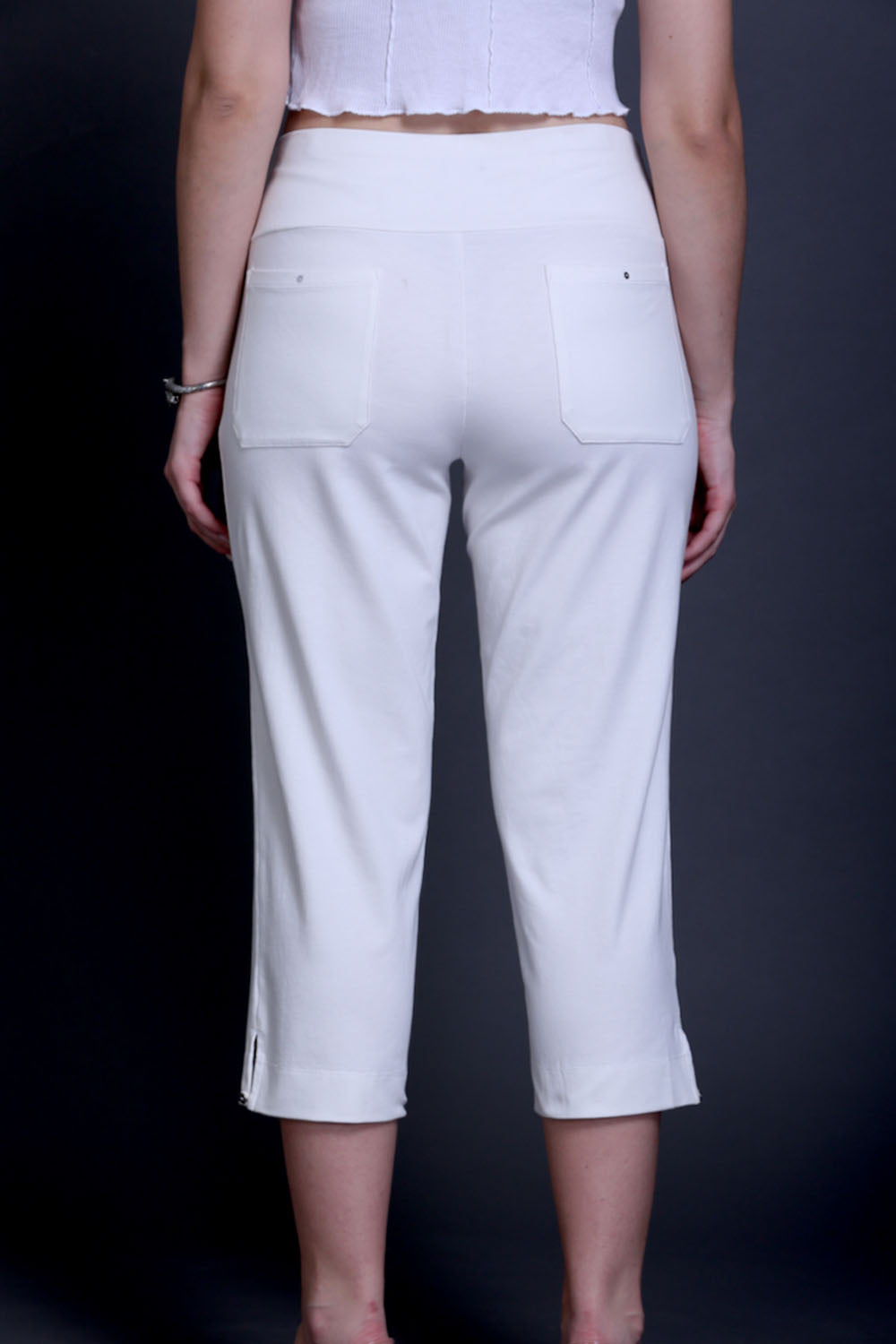 White Stretch Capri