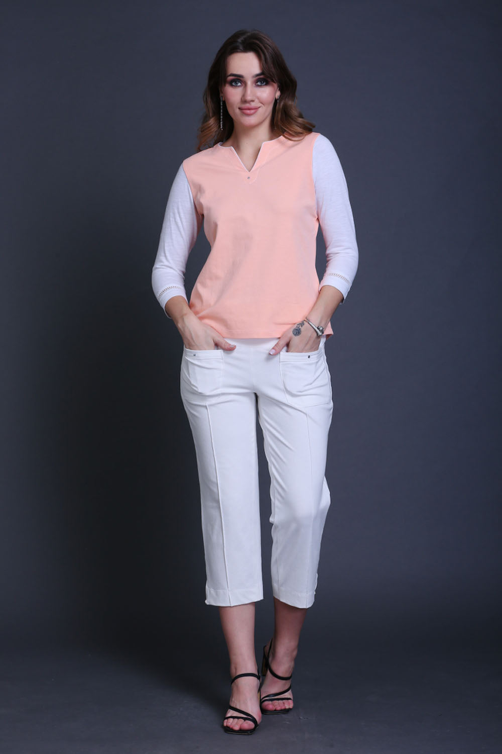 White Stretch Capri