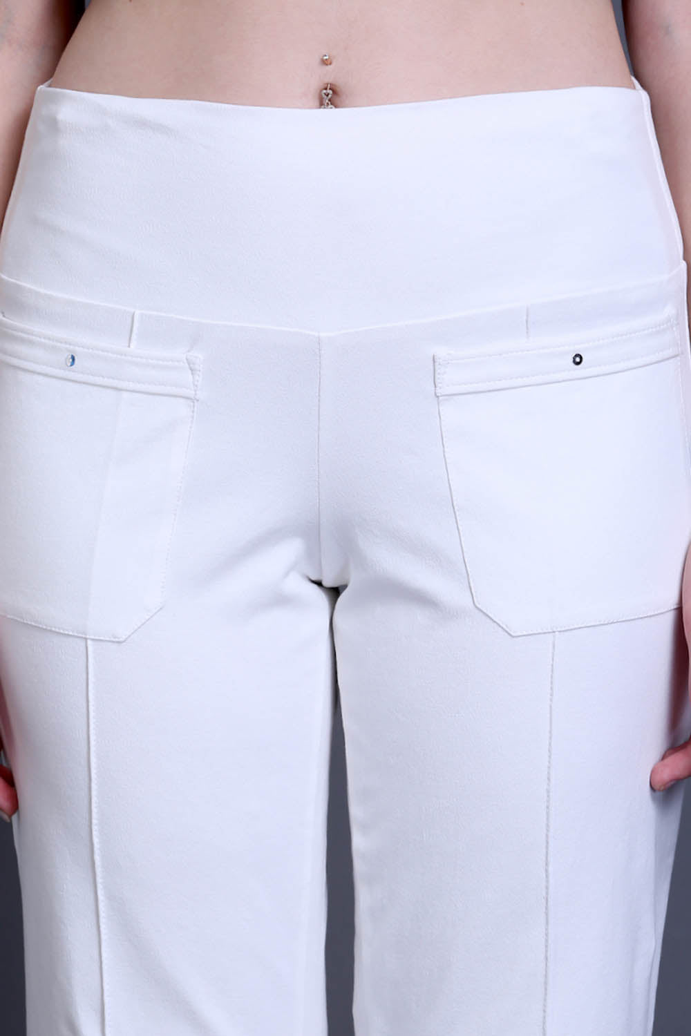 White Easy Fit D-Cotton Pants