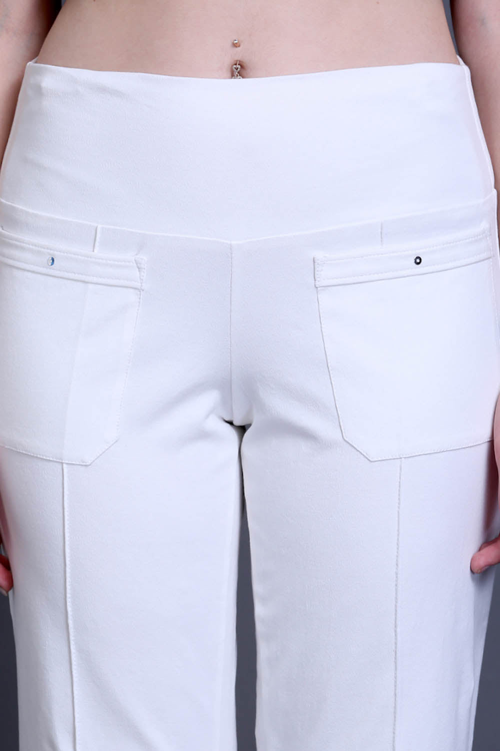 White Easy Fit Cotton Pants