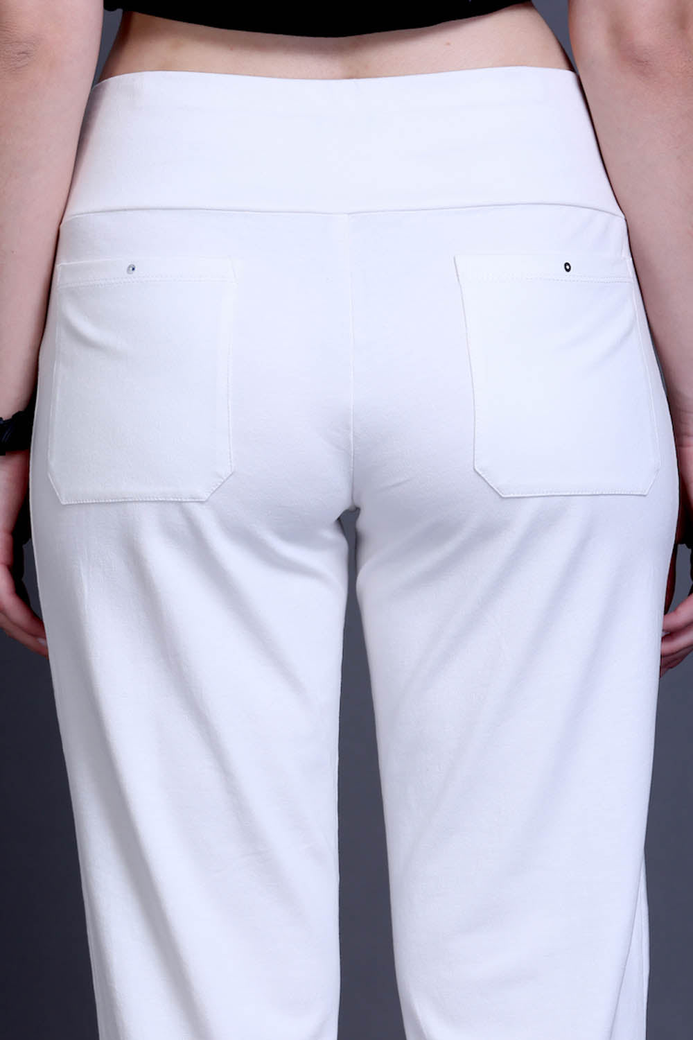 White Easy Fit Cotton Pants