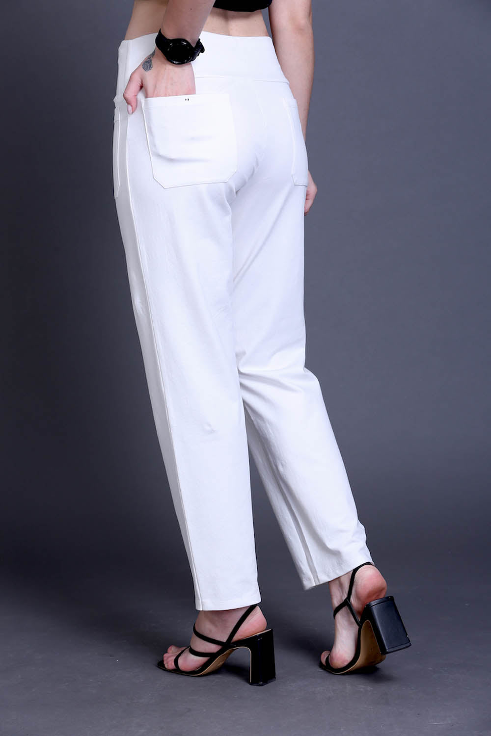 White Easy Fit Cotton Pants