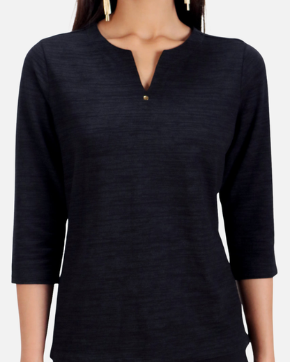 Black Stretch Top with Rhinestone