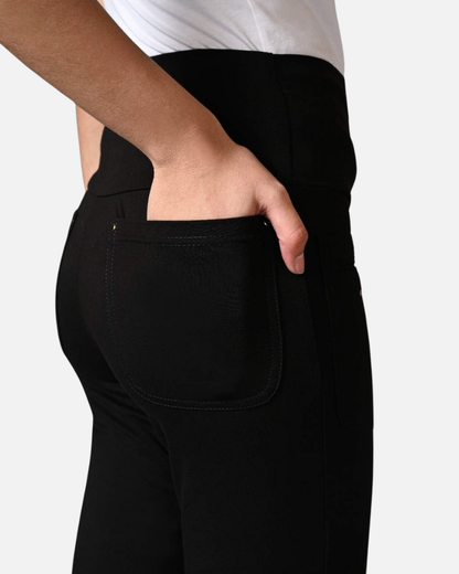 Black Superior Cotton Stretch Gentle Bootcut Pants