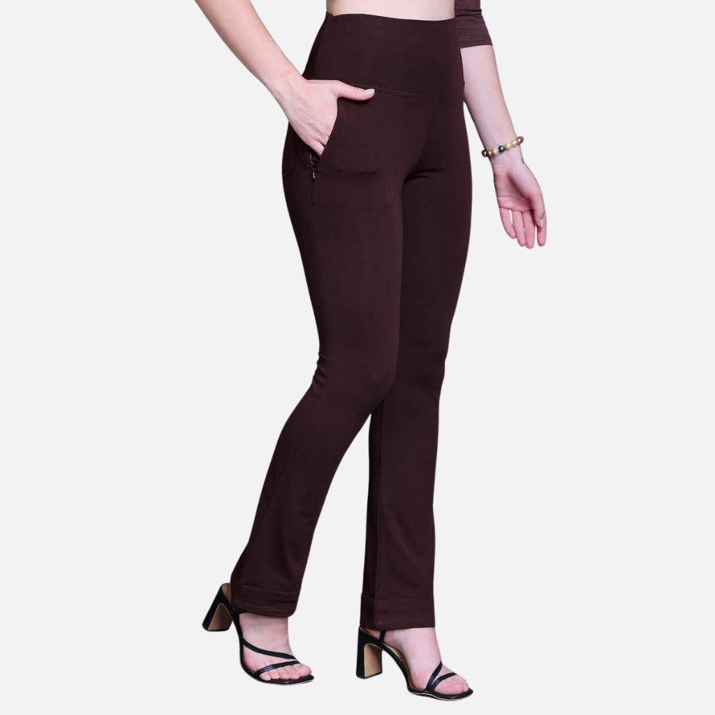 Leggings Depot Women's Cotton Blend Stretch Pull-on Jeggings Casual Pants With Pockets (7/8