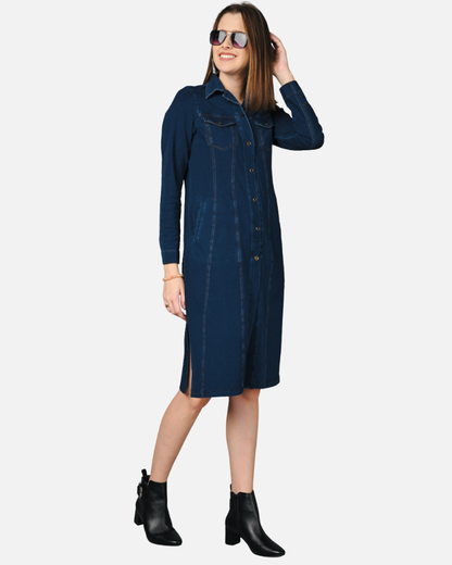 Denim Indigo Stretch Classic Stitch Dress