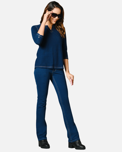 Denim Jeans - Indigo Stretch Gentle Bootcut