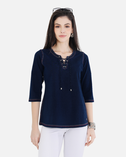 Denim Stretch Islet Top