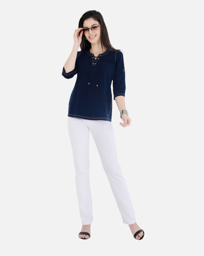 Denim Stretch Islet Top