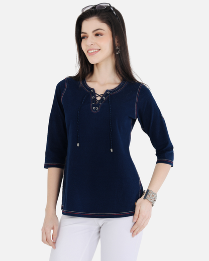Denim Stretch Islet Top