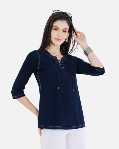 Denim Stretch Islet Top