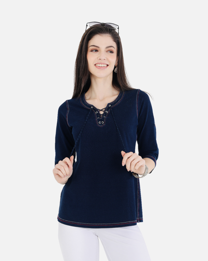 Denim Stretch Islet Top