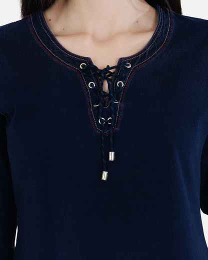 Denim Stretch Islet Top