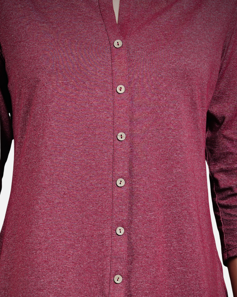 Gloss Maroon Long Kurta Top