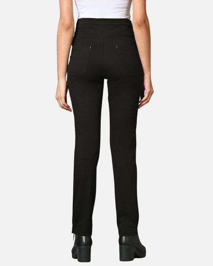 High Waist Slim Thigh Narrow Leg Cotton Stretch Pants