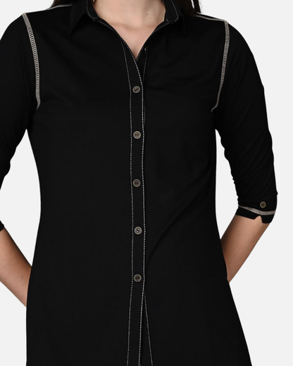 Long Black Stretch Shirt