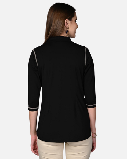 Long Black Stretch Shirt