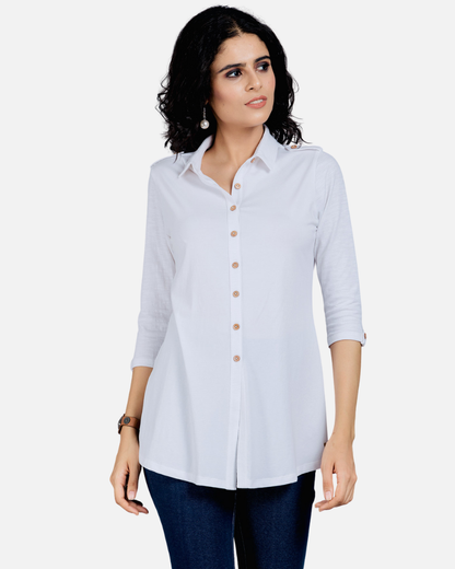 Long White Stretch Shirt Kurta