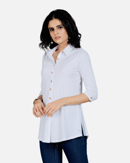 Long White Stretch Shirt Kurta