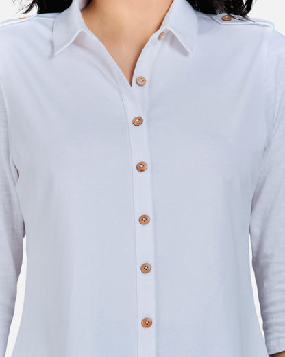 Long White Stretch Shirt Kurta