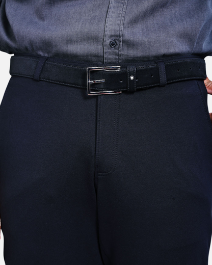 Men's Black Cotton Rich Stretch Formal Pants