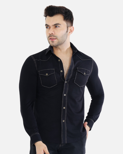 Men’s Classic Black Stretch Shirt
