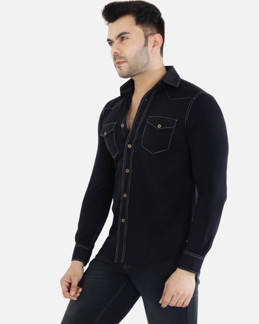 Men’s Classic Black Stretch Shirt