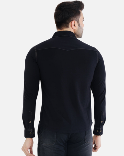 Men’s Classic Black Stretch Shirt