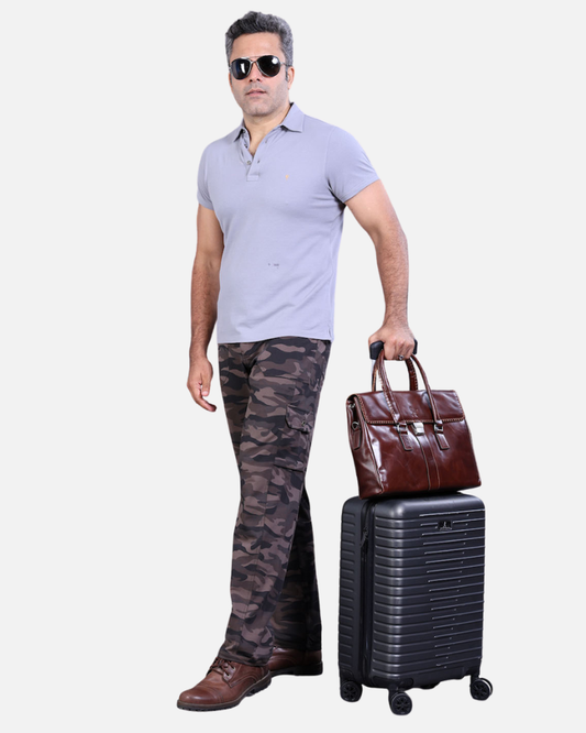 Men’s Grey Camouflage Stretch Cargo Pants