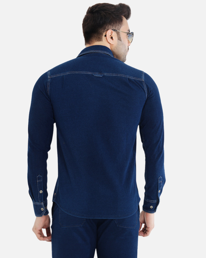 Men’s Stretch Denim Indigo Overshirt