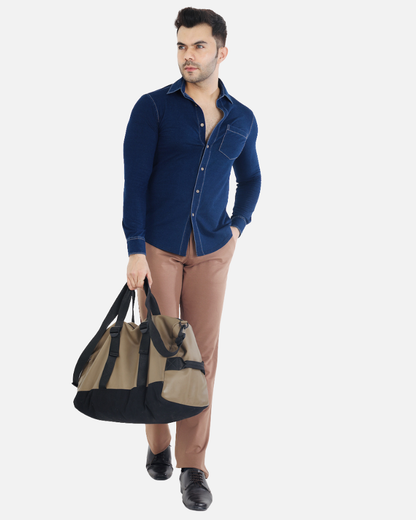 Men’s Stretch Denim Indigo Slim Fit Shirt