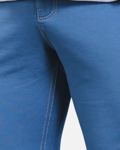 Men's Teal Cotton Rich Stretch Casual Pants