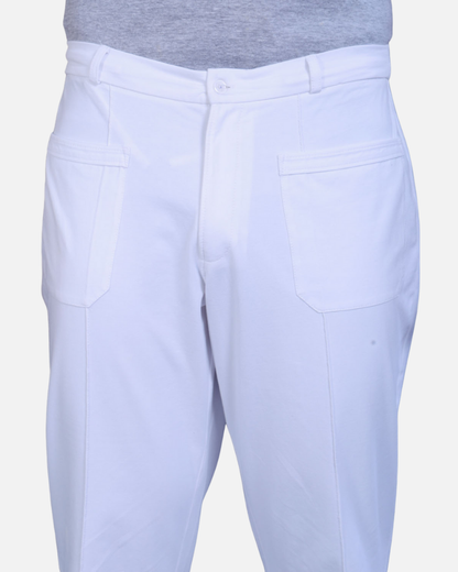 Men’s White Cotton Stretch Pajama Pants with Adjustable Waist