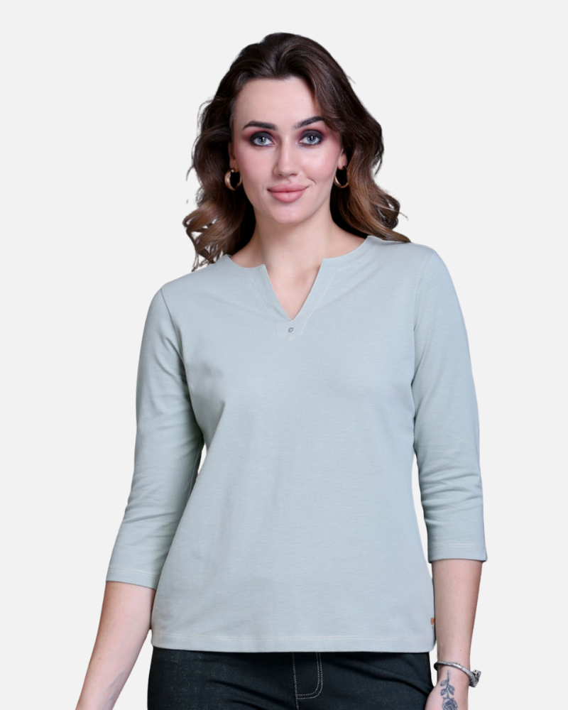 Mint Green Stretch Cotton Top