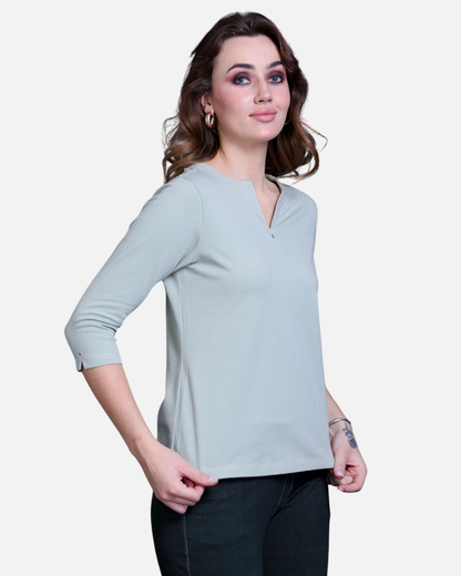 Mint Green Stretch Cotton Top