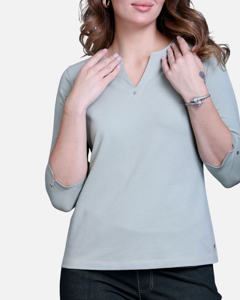 Mint Green Stretch Cotton Top