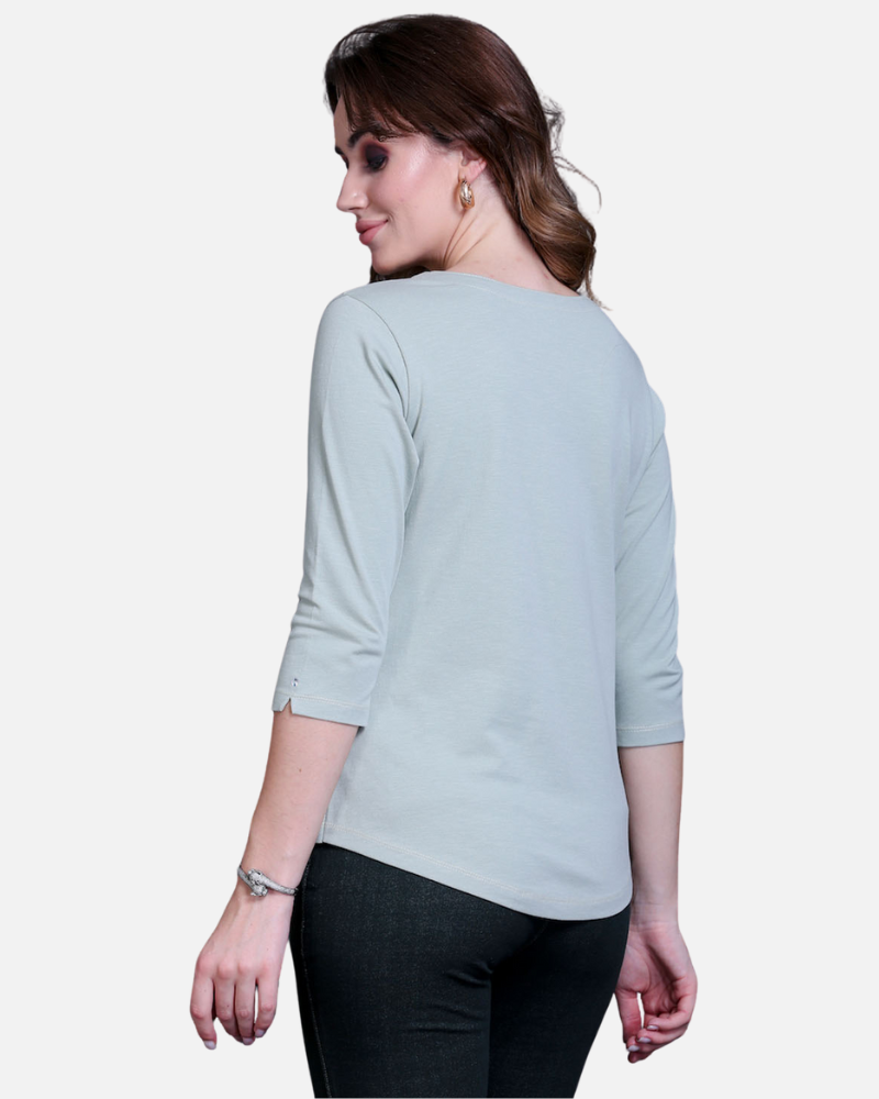 Mint Green Stretch Cotton Top