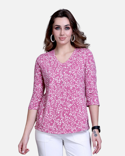 Pink Animal Print Stretch Top