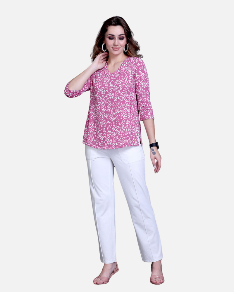 Pink Animal Print Stretch Top