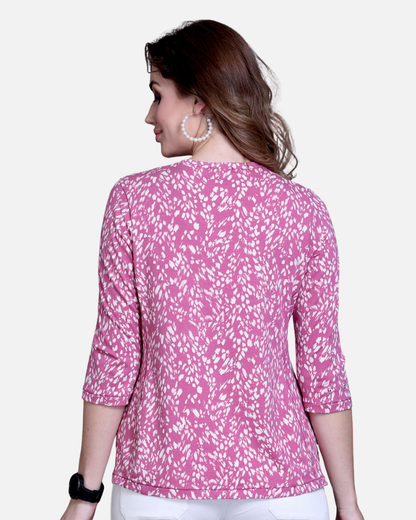 Pink Animal Print Stretch Top