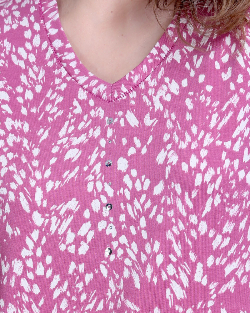 Pink Animal Print Stretch Top