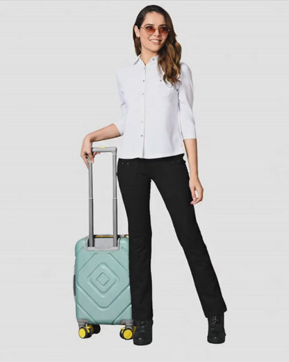 Black Superior Cotton Stretch Gentle Bootcut Pants
