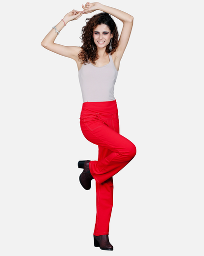 Red Stretch Pants