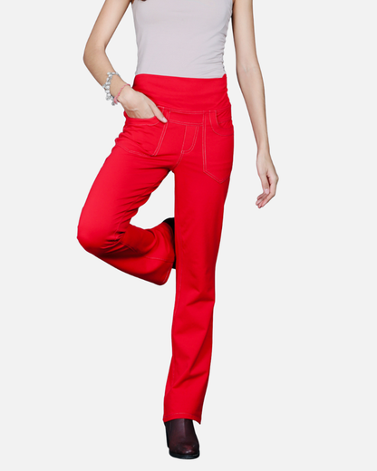 Red Stretch Pants