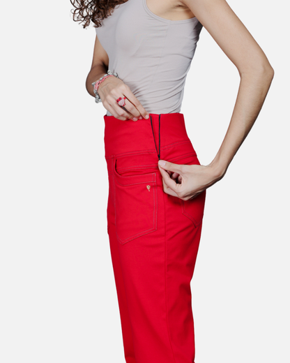 Red Stretch Pants