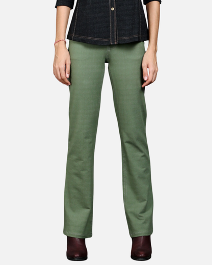 Sage Green Stretch Bootcut Pants