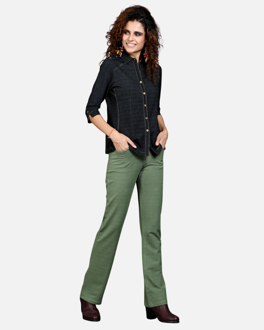 Sage Green Stretch Bootcut Pants